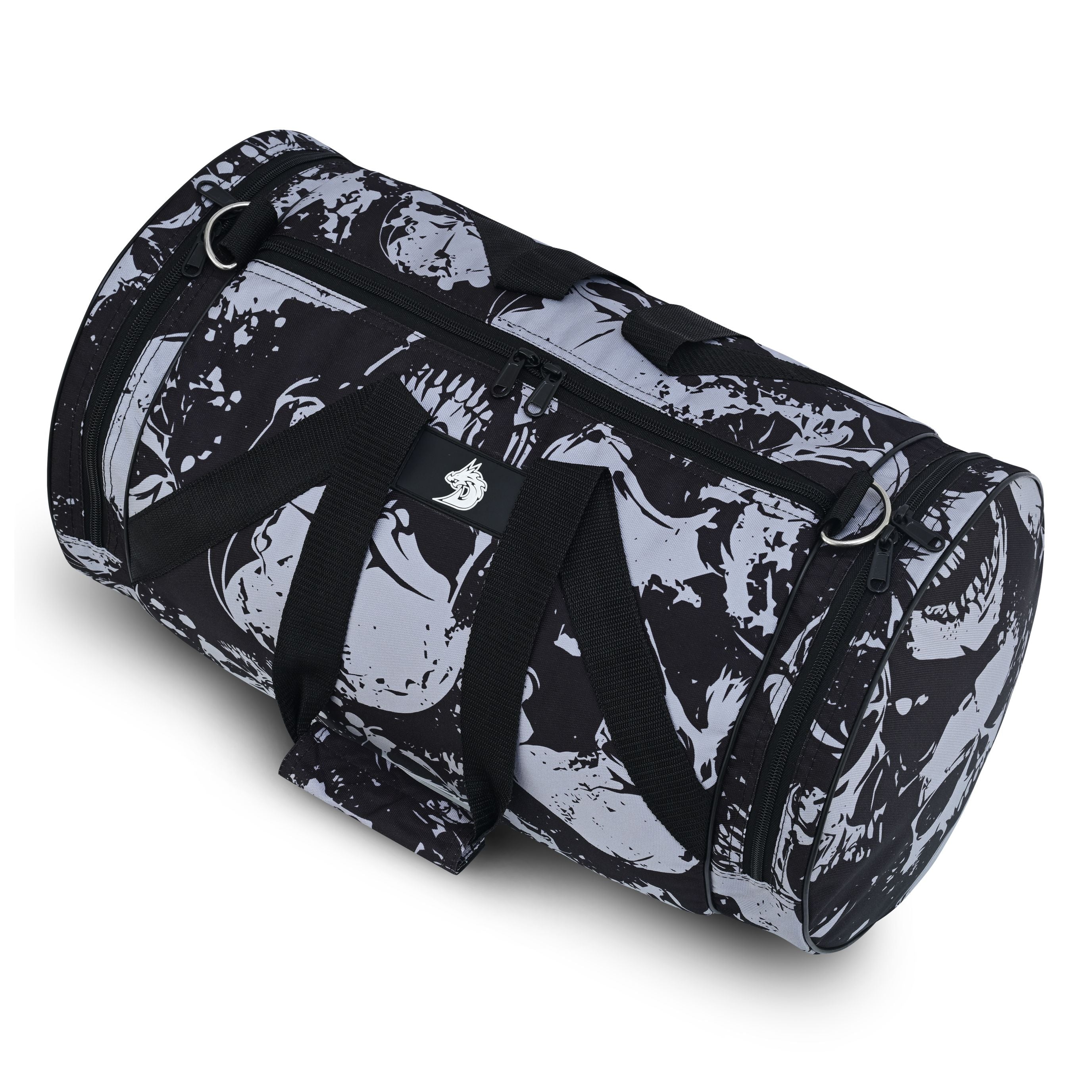 Grey skull training bag for fitness and workouts