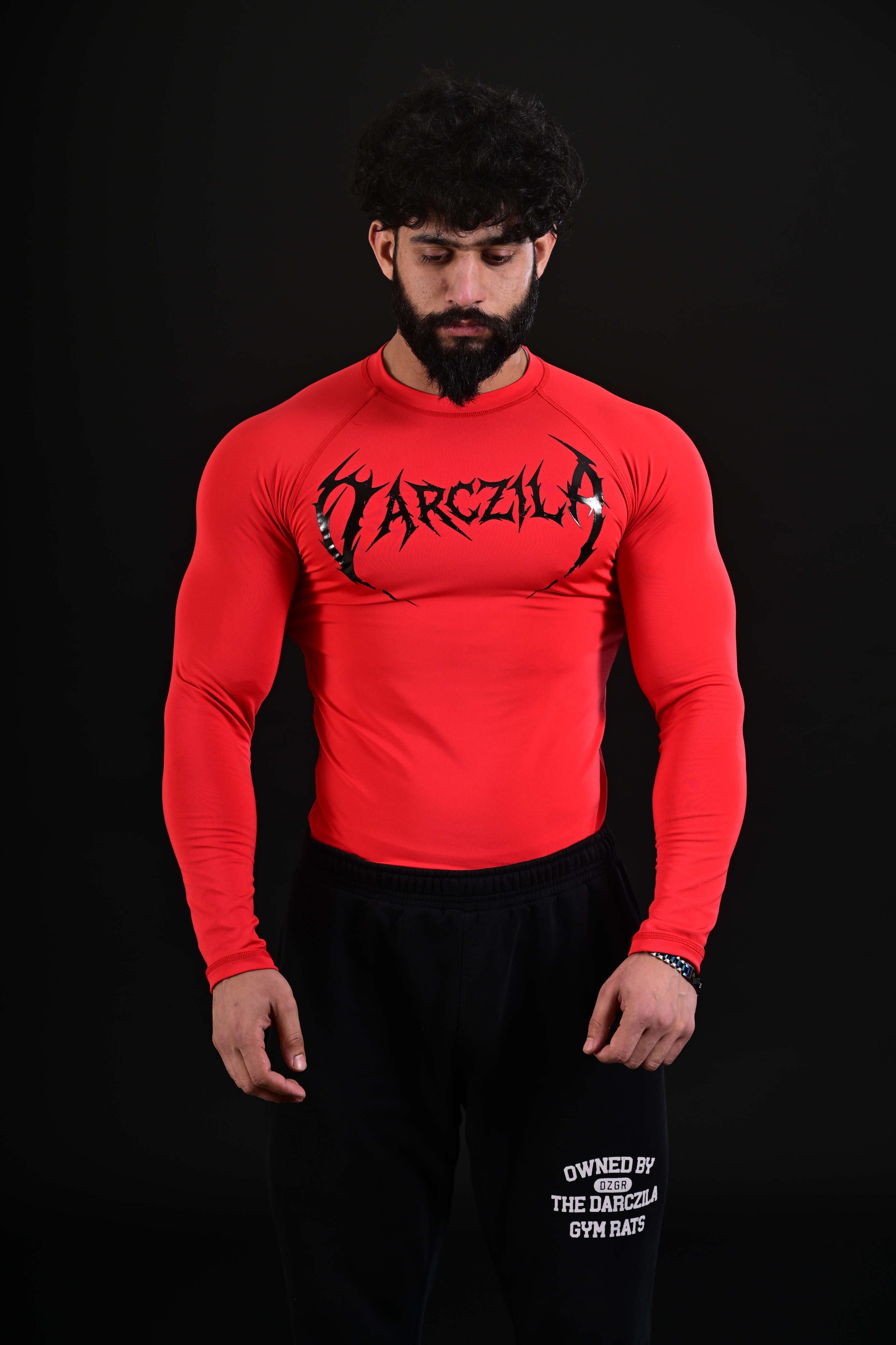 Red 3D compression gym shirt men Pakistan
