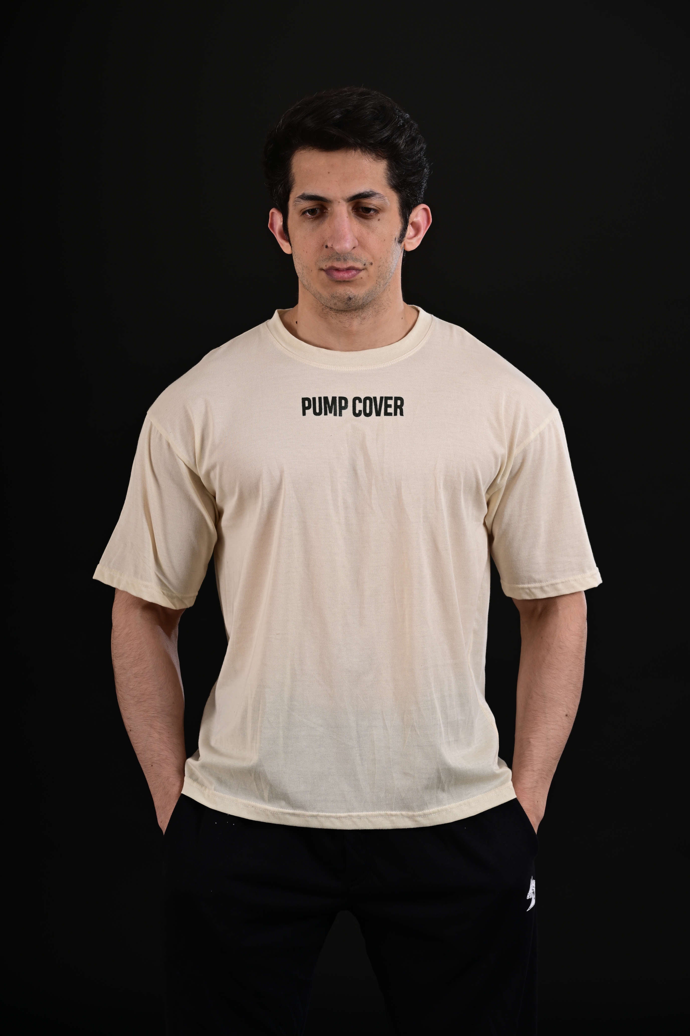 Oversized buff t-shirt drop shoulder streetwear Pakistan