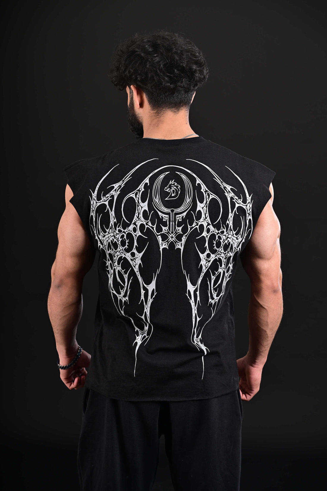 black cropped tank top men gym wear