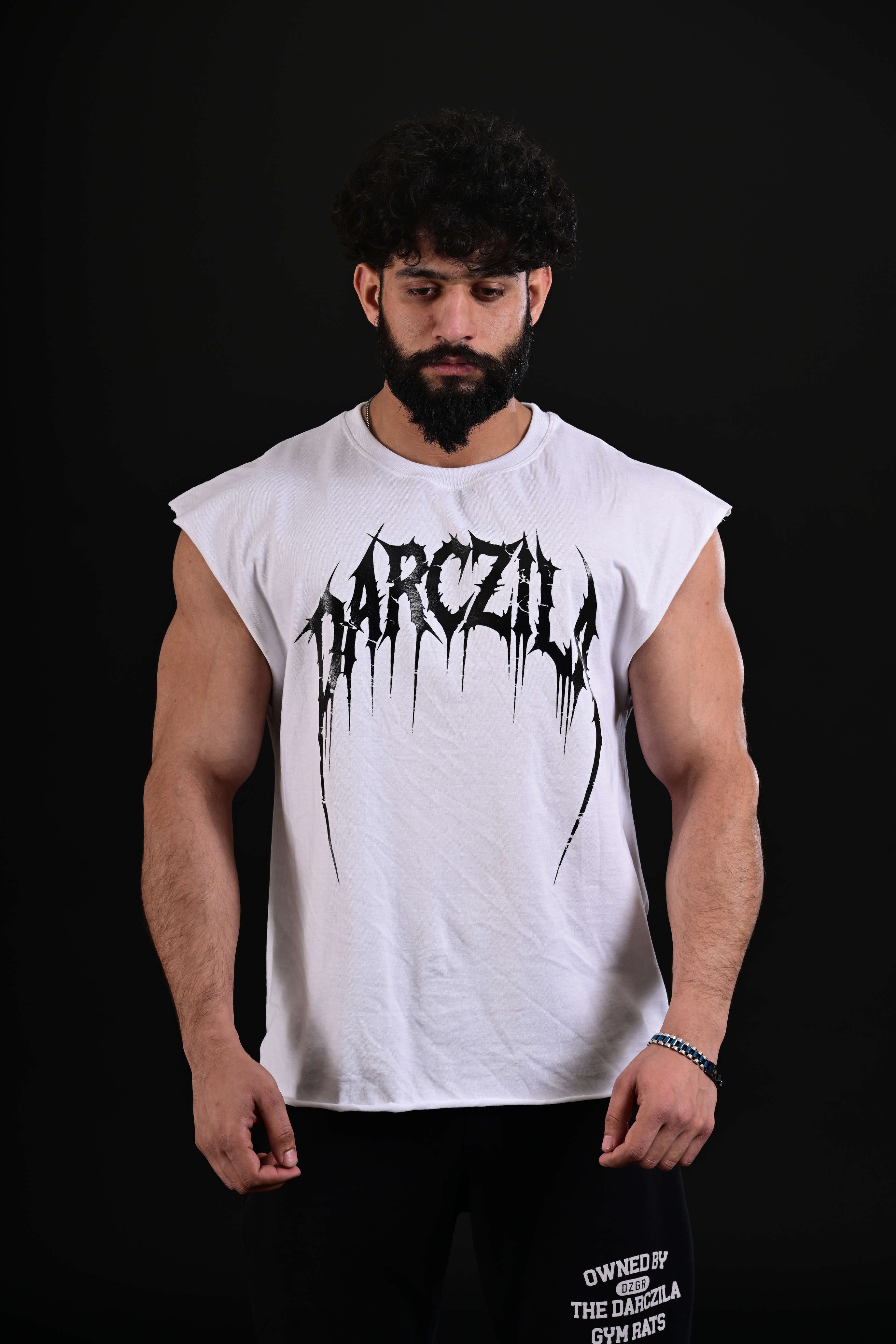 darczila white gym tank top