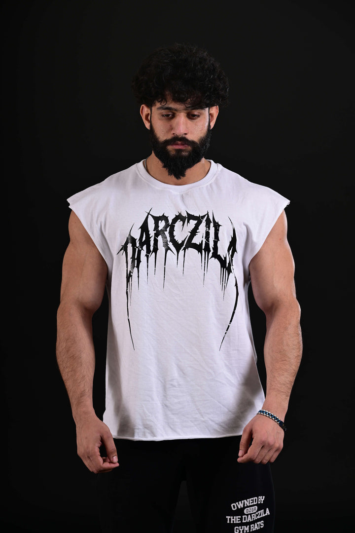 darczila white gym tank top