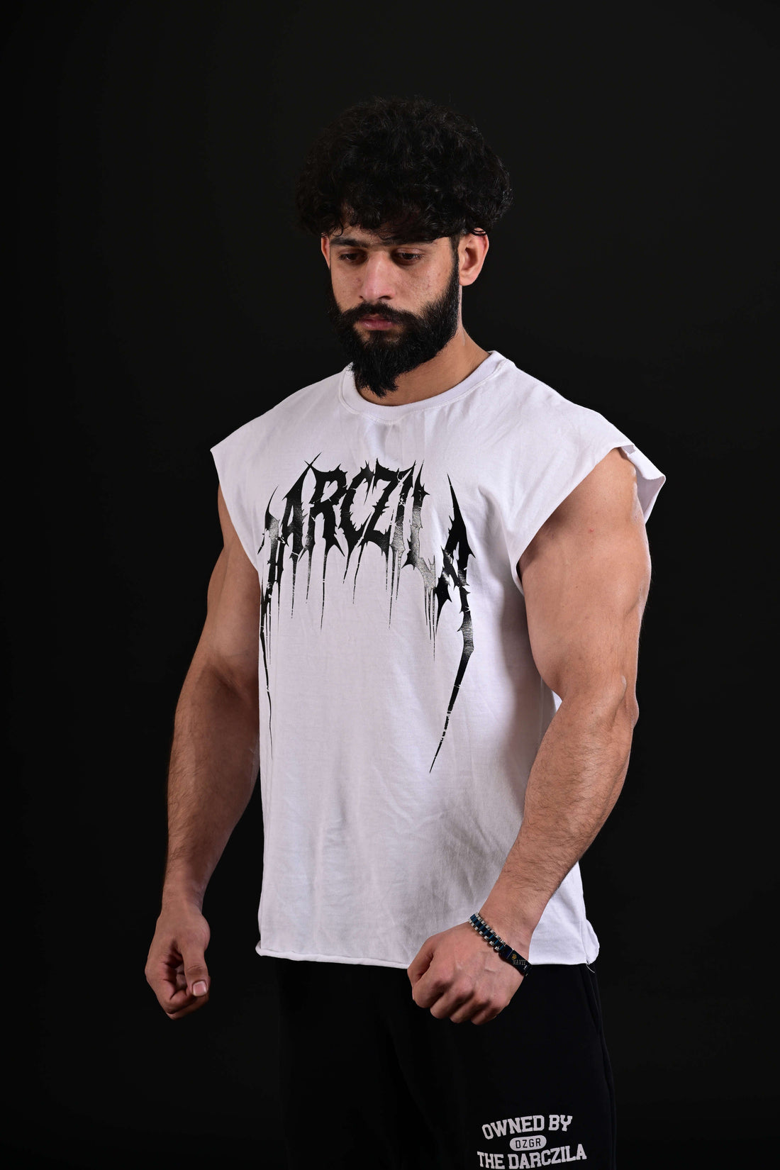 men sleeveless workout shirt white