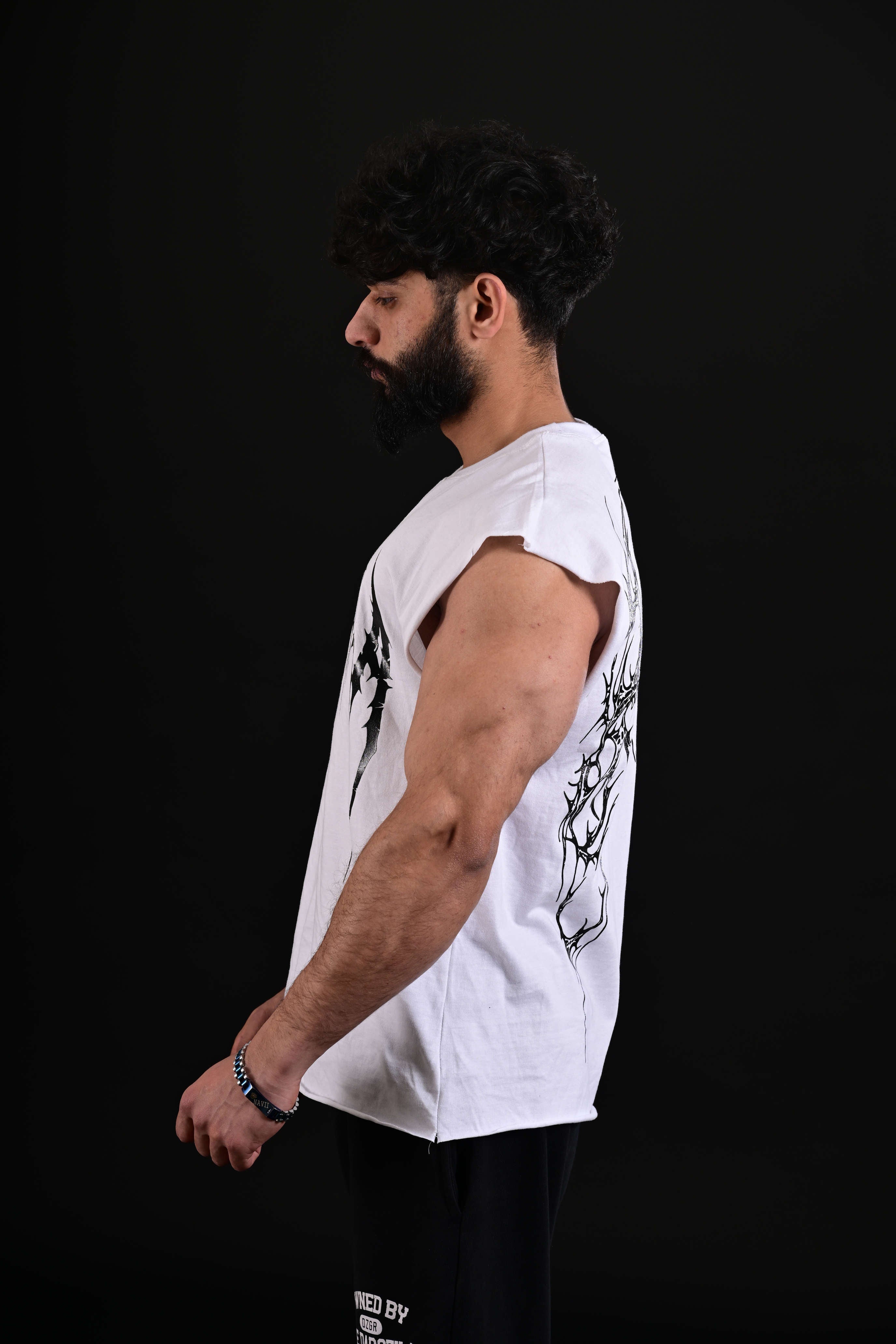 fitness tank top men white