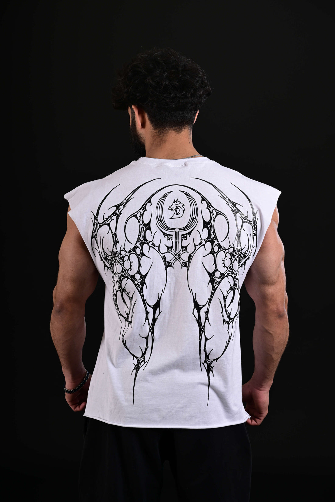 white cropped tank top men gym wear