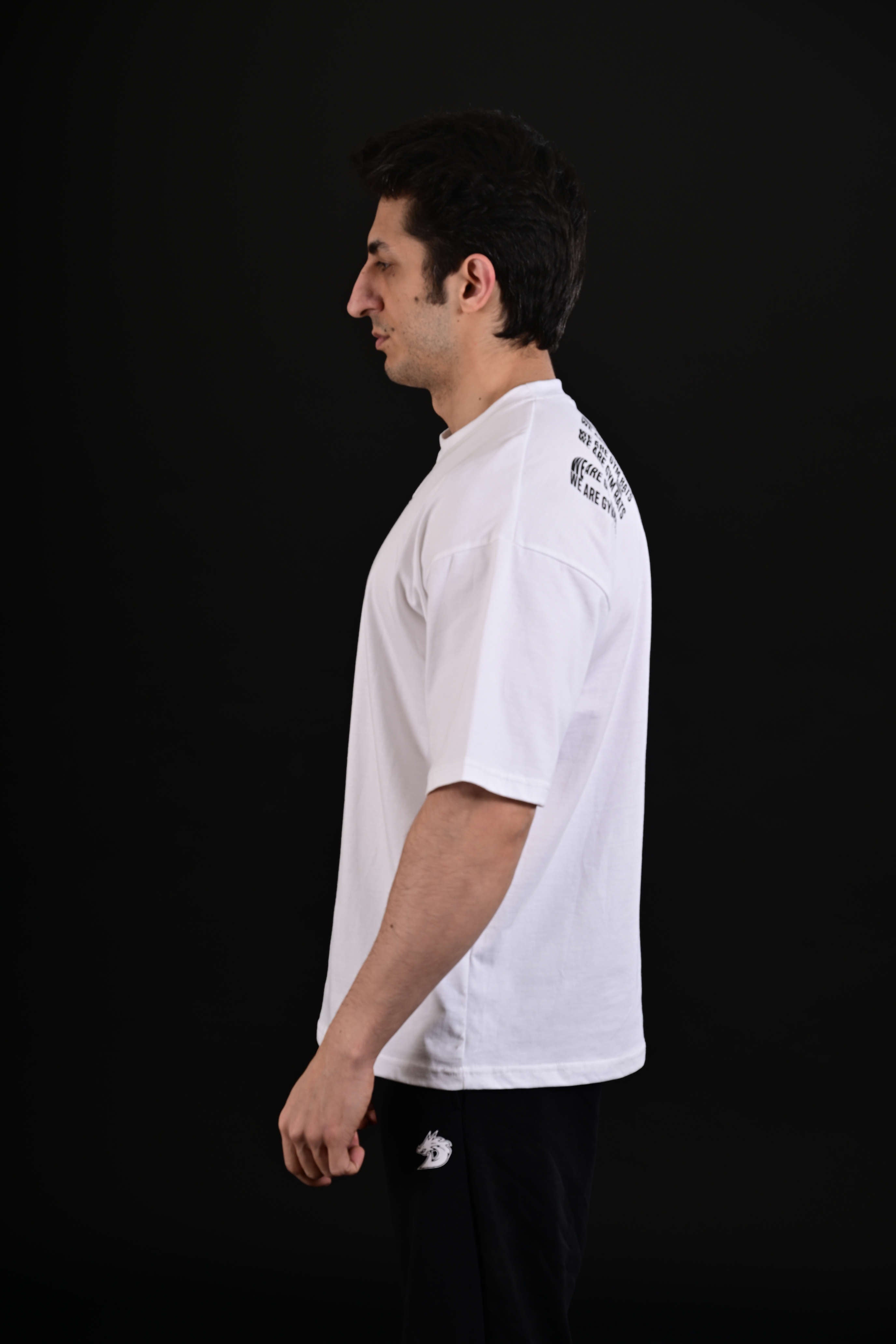 Men’s white drop shoulder casual t-shirt