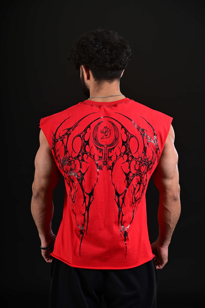 red gym tank top men
