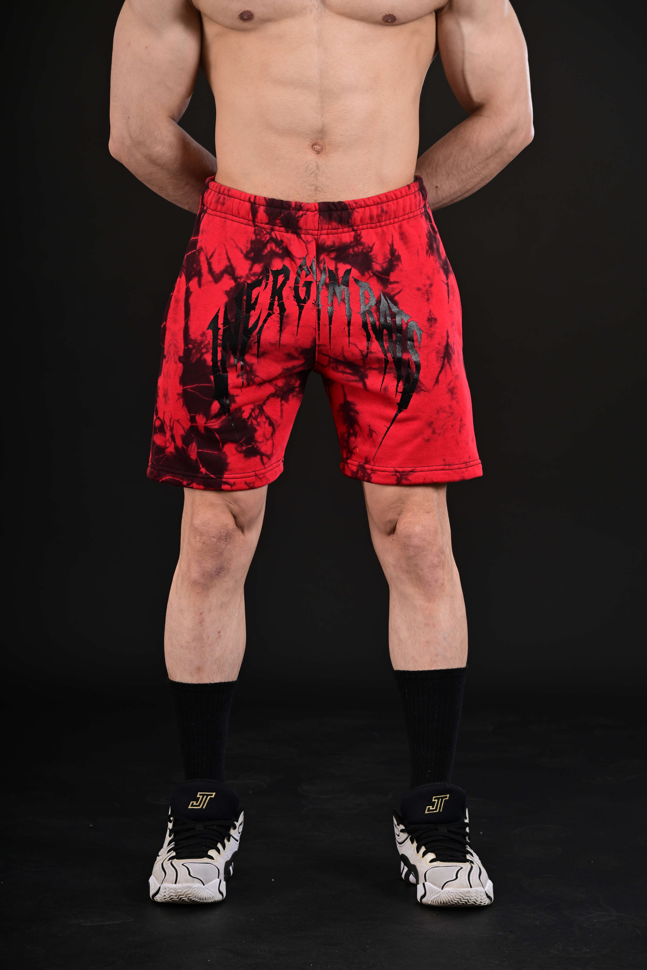 red tie dye gym shorts for men Pakistan