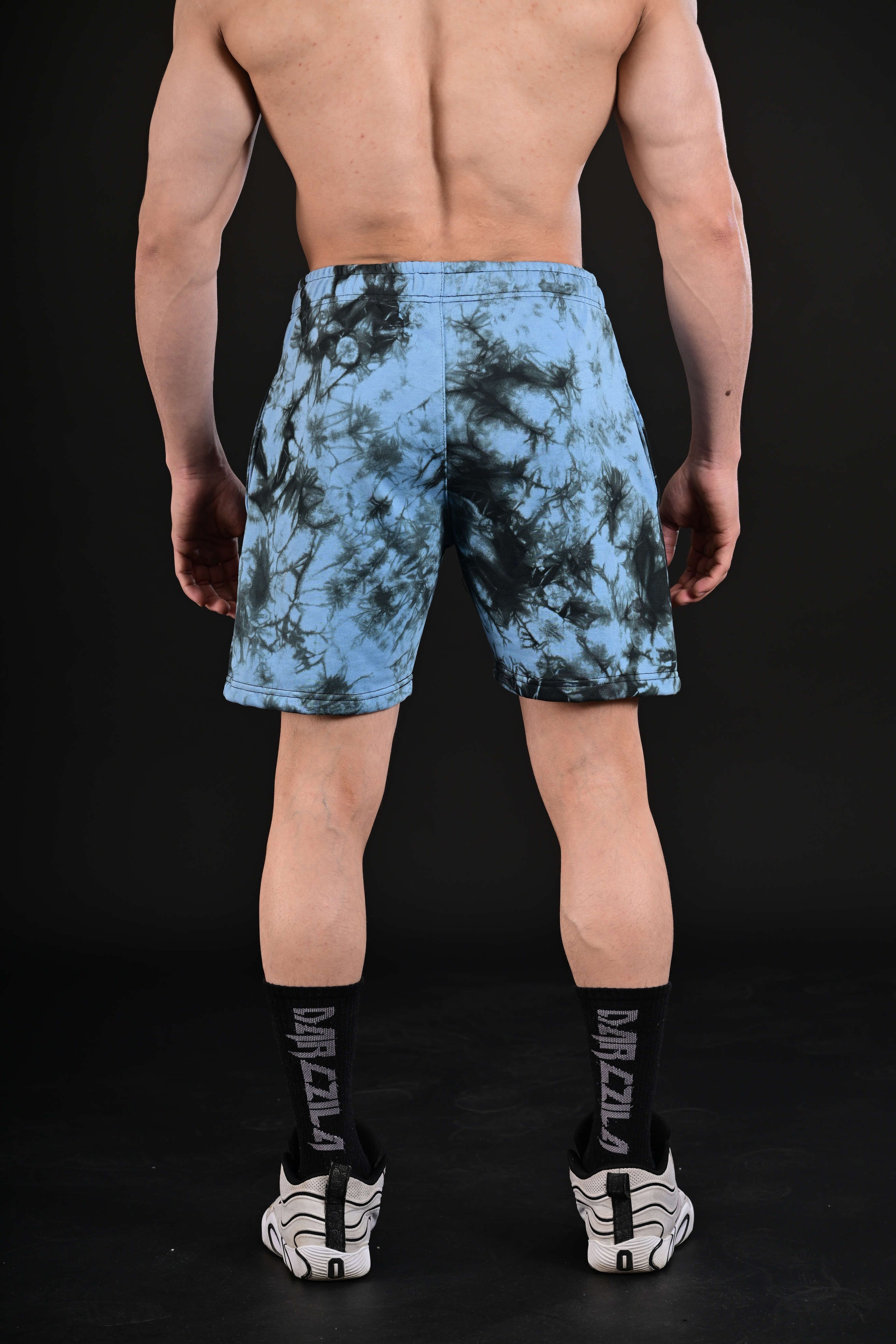 tie dye shorts men gym wear