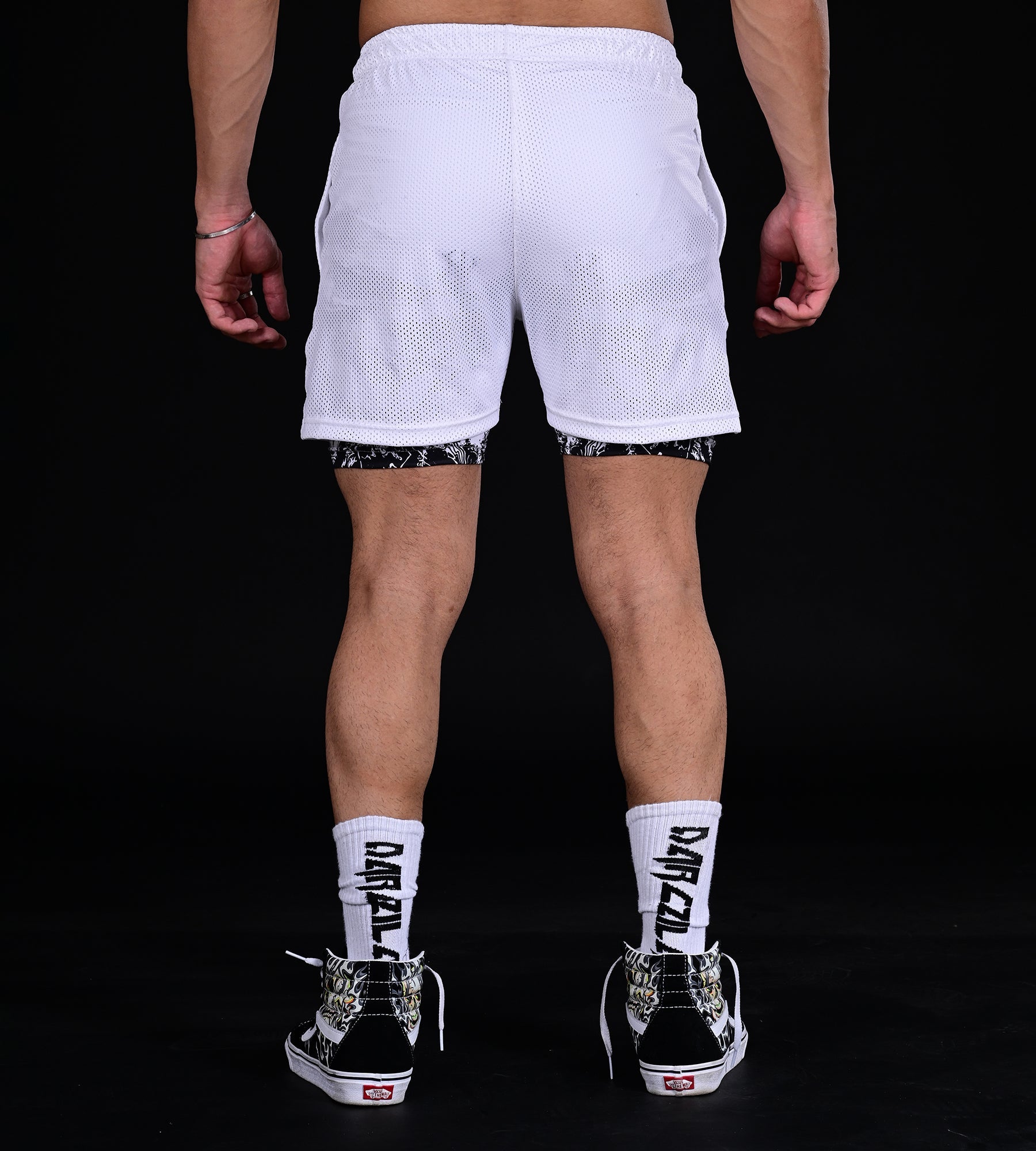 Clean white mesh shorts men outdoor and casual wear