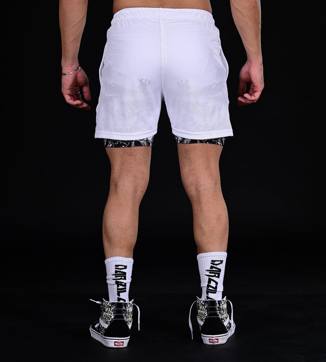 Clean white mesh shorts men outdoor and casual wear