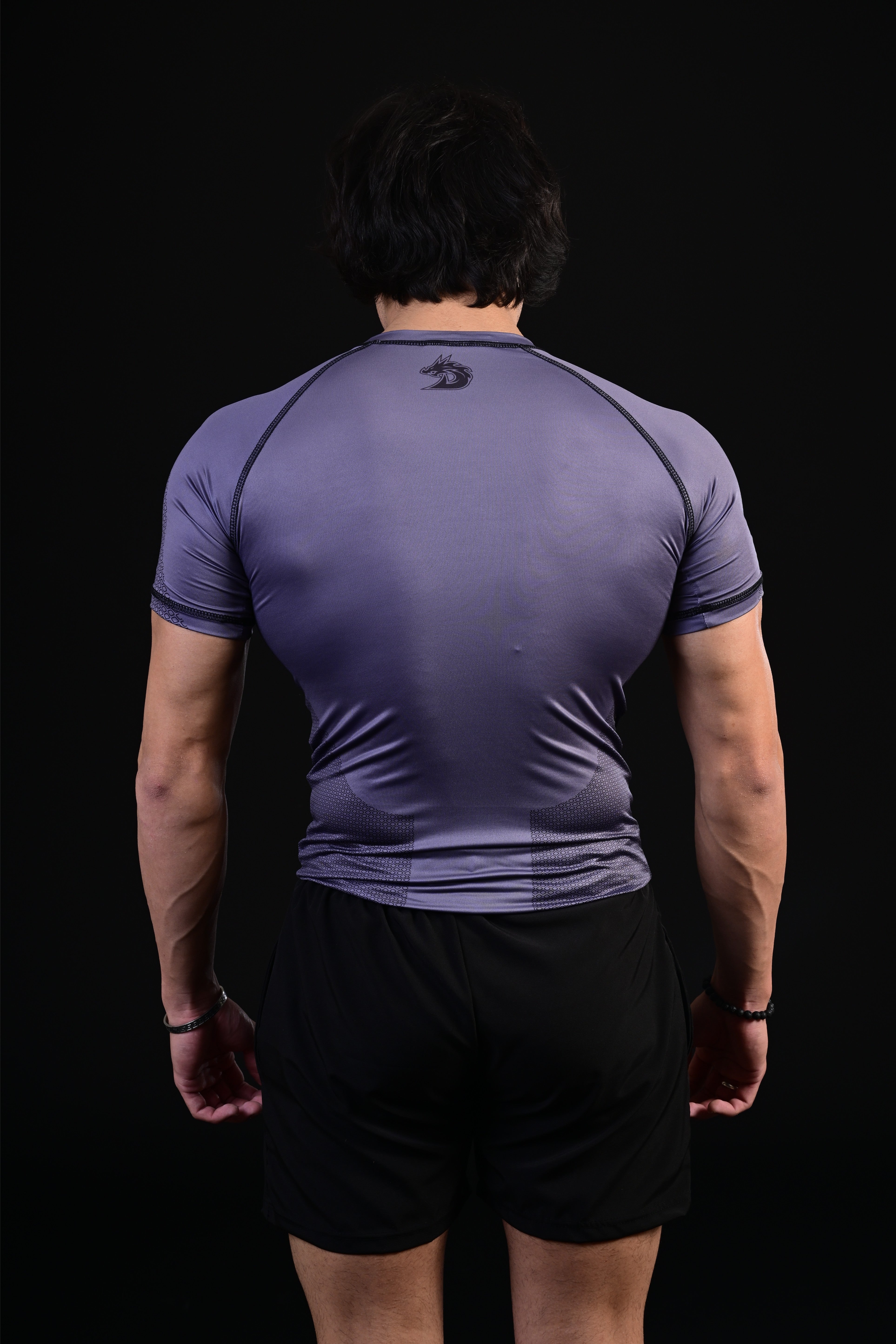 Men grey superhero compression top sport fashion look