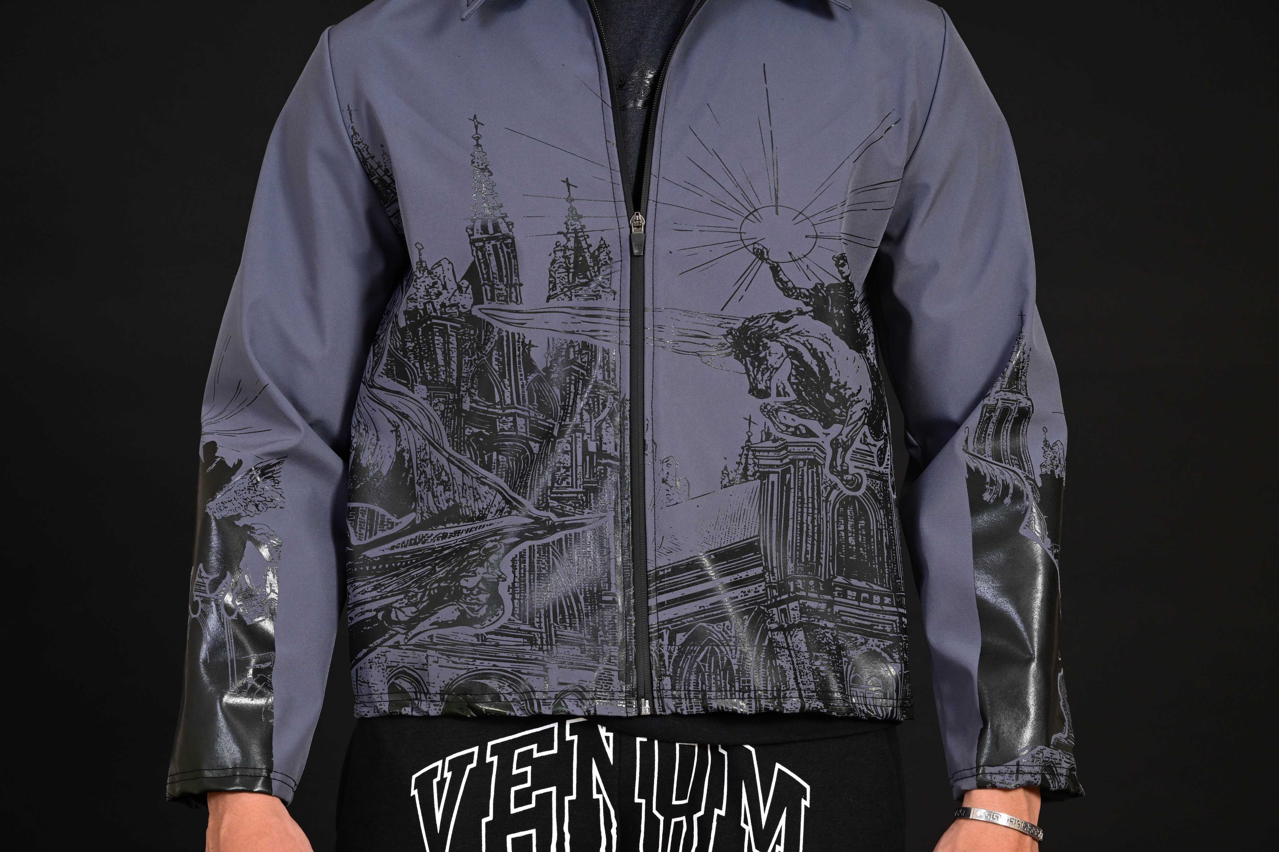 Hercules navy jacket fabric close up Pakistan