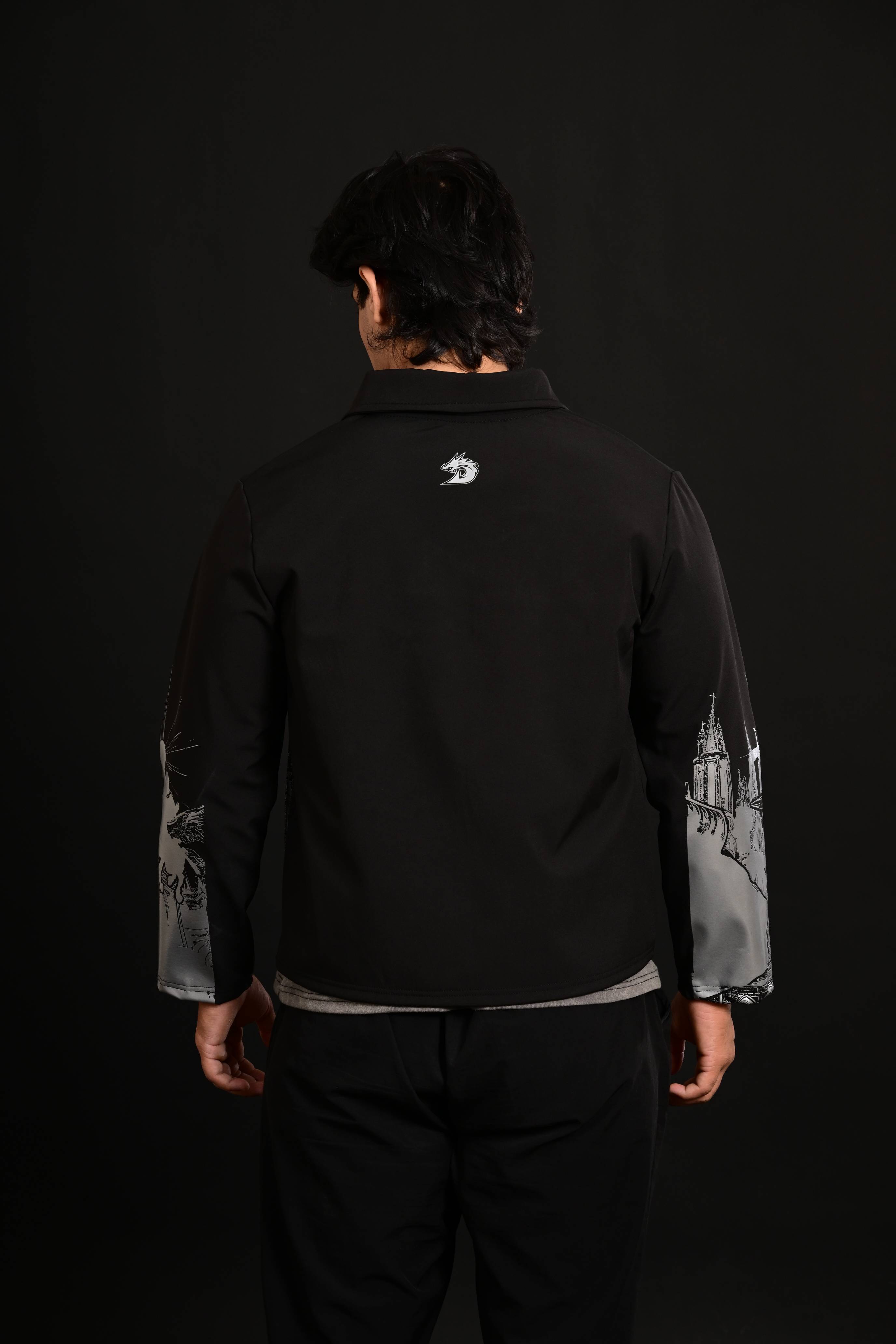 Urban fashion black jacket men Pakistan winter wear