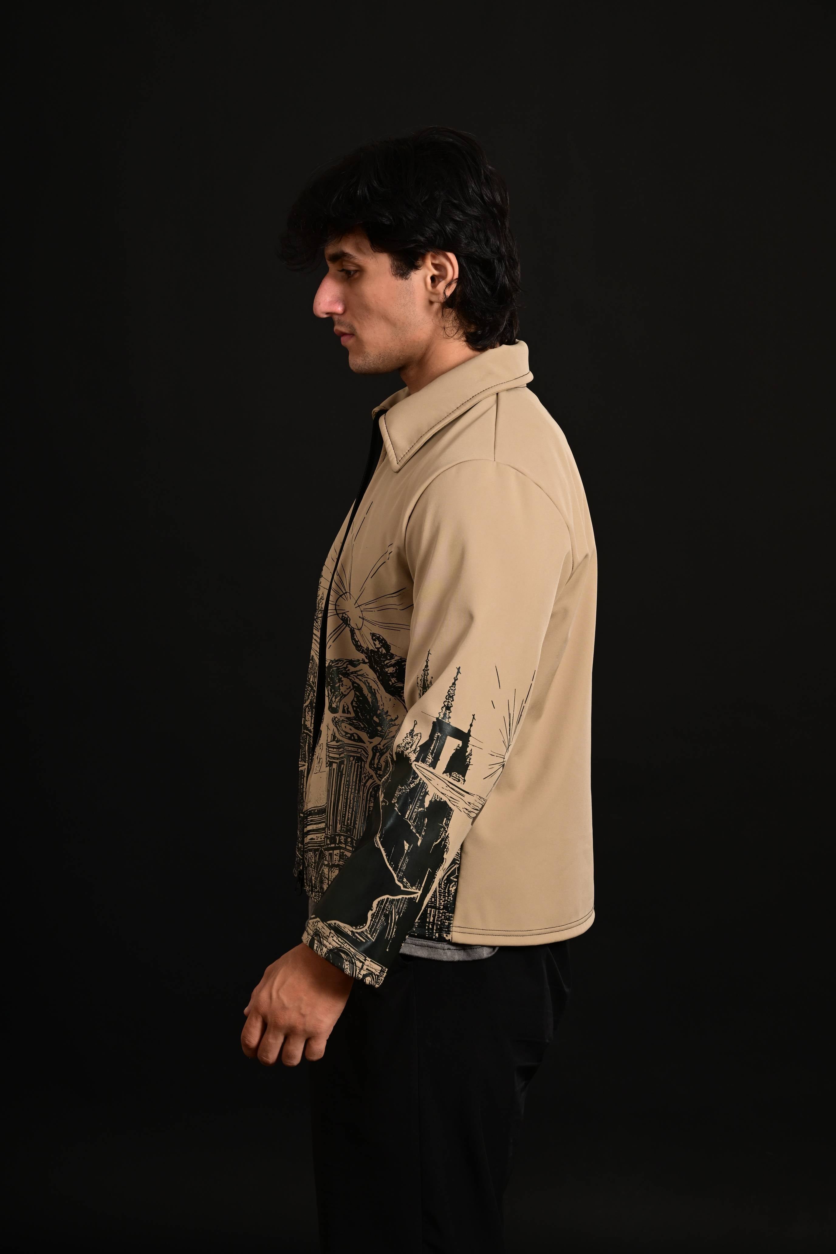 Buff beige winter jacket men Pakistan