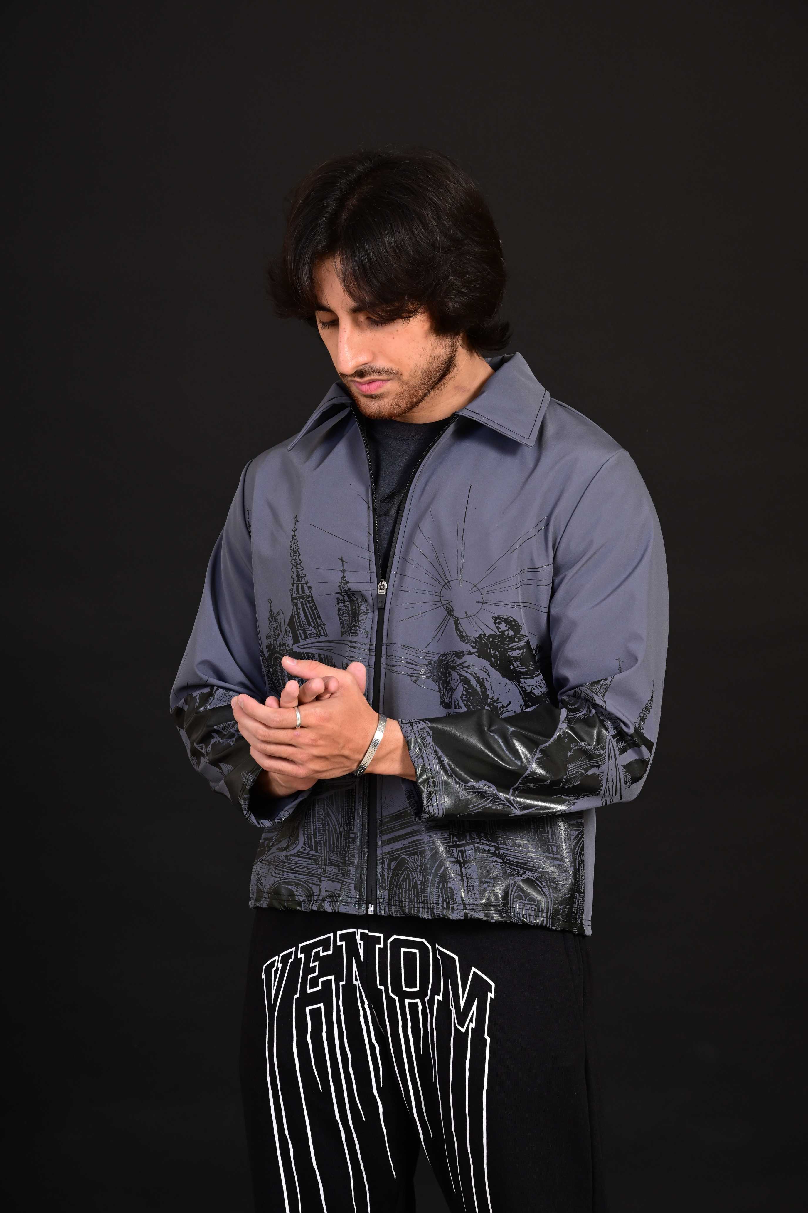 Statement print jacket for men navy Pakistan