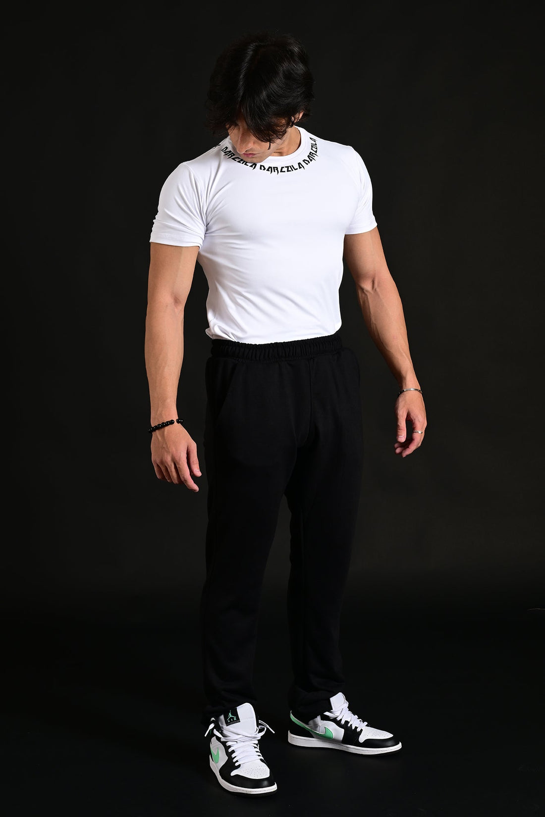 White Athletic Compression T-Shirt for workouts 