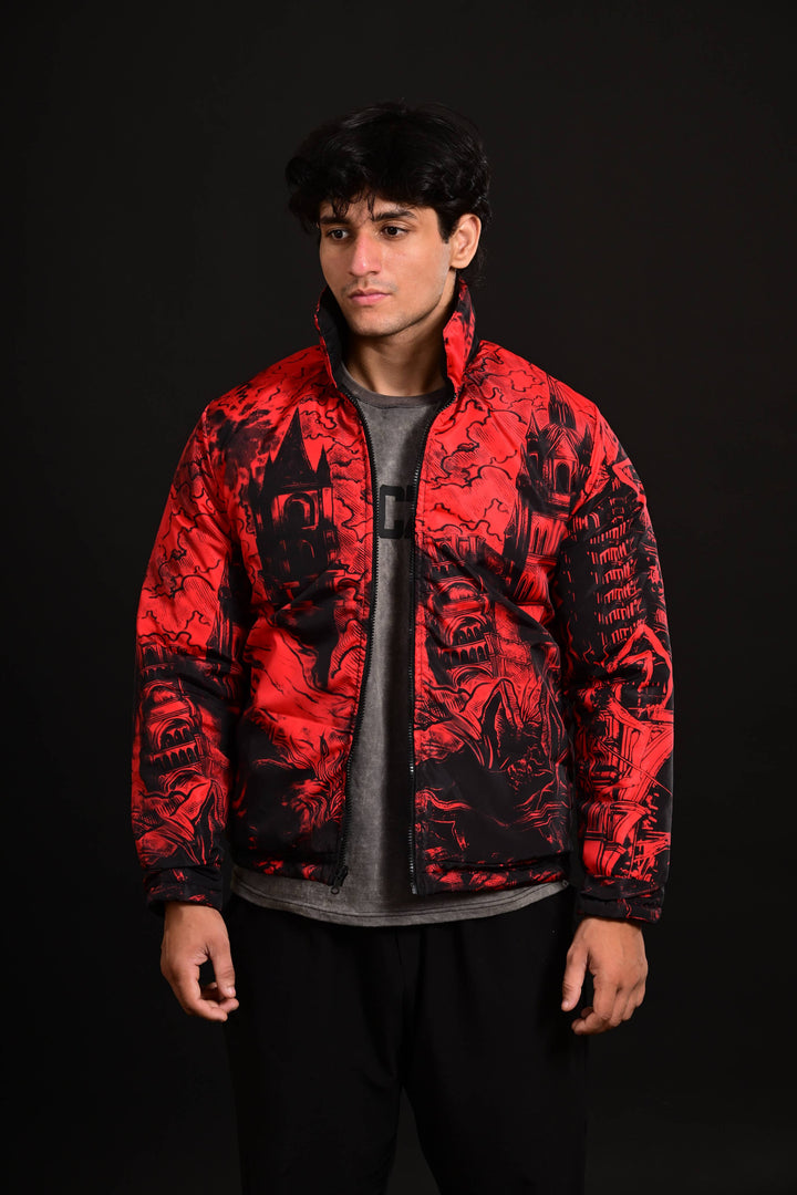 Men wearing sea blue puffer jacket Pakistan