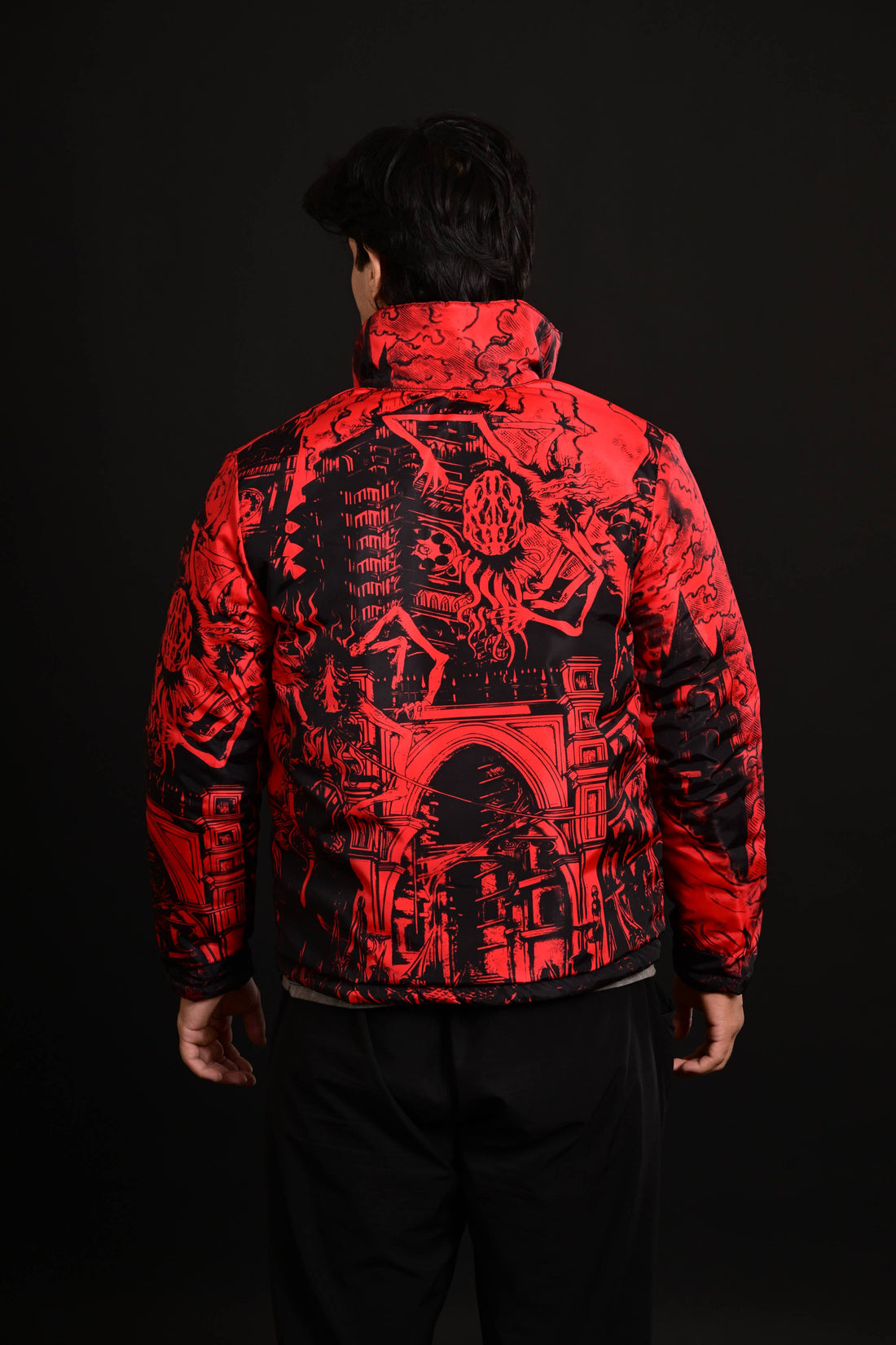 Darczila sea puffer jacket fabric close up Pakistan