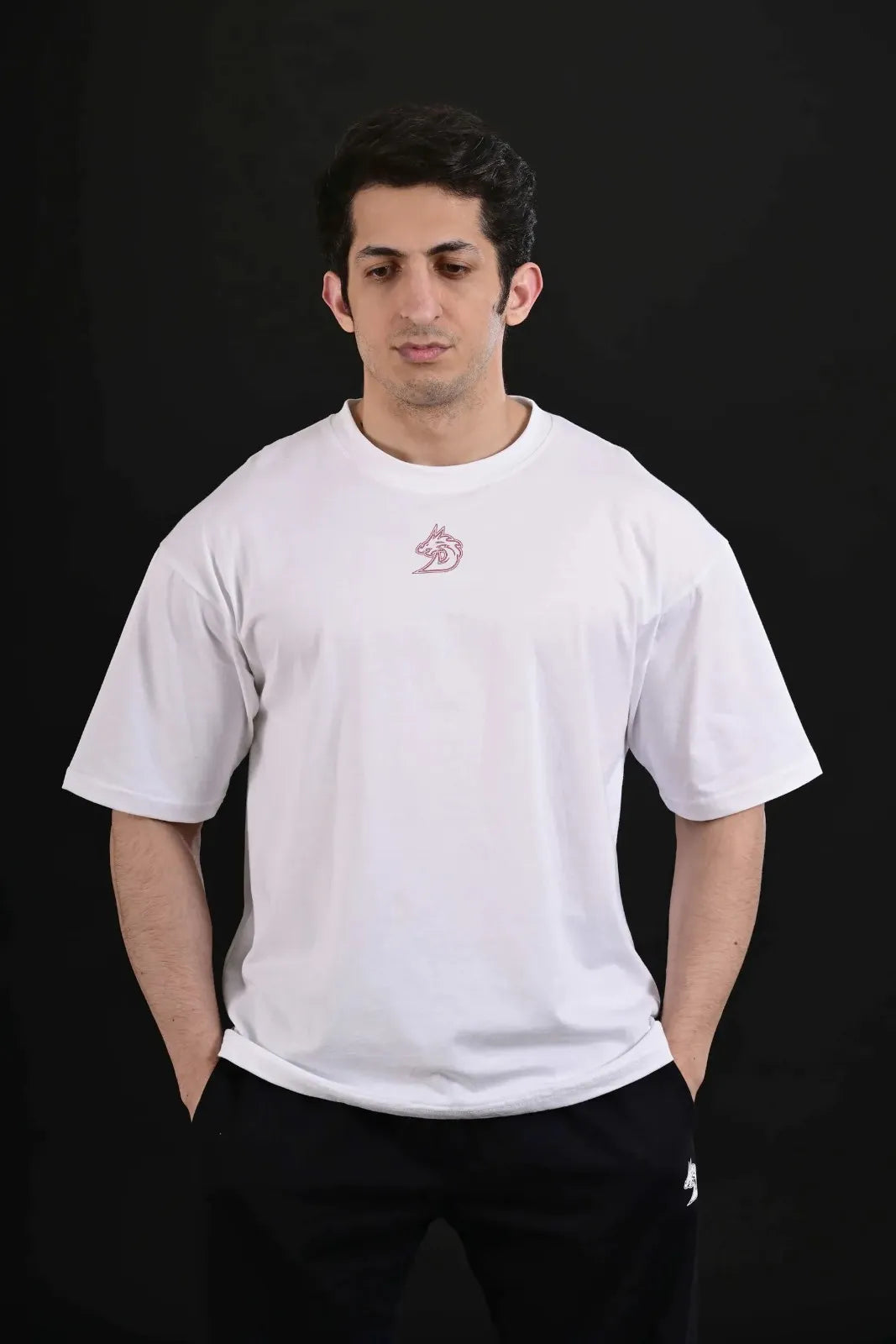 Men's White Floral Pump Cover for Aesthetic Gym Training