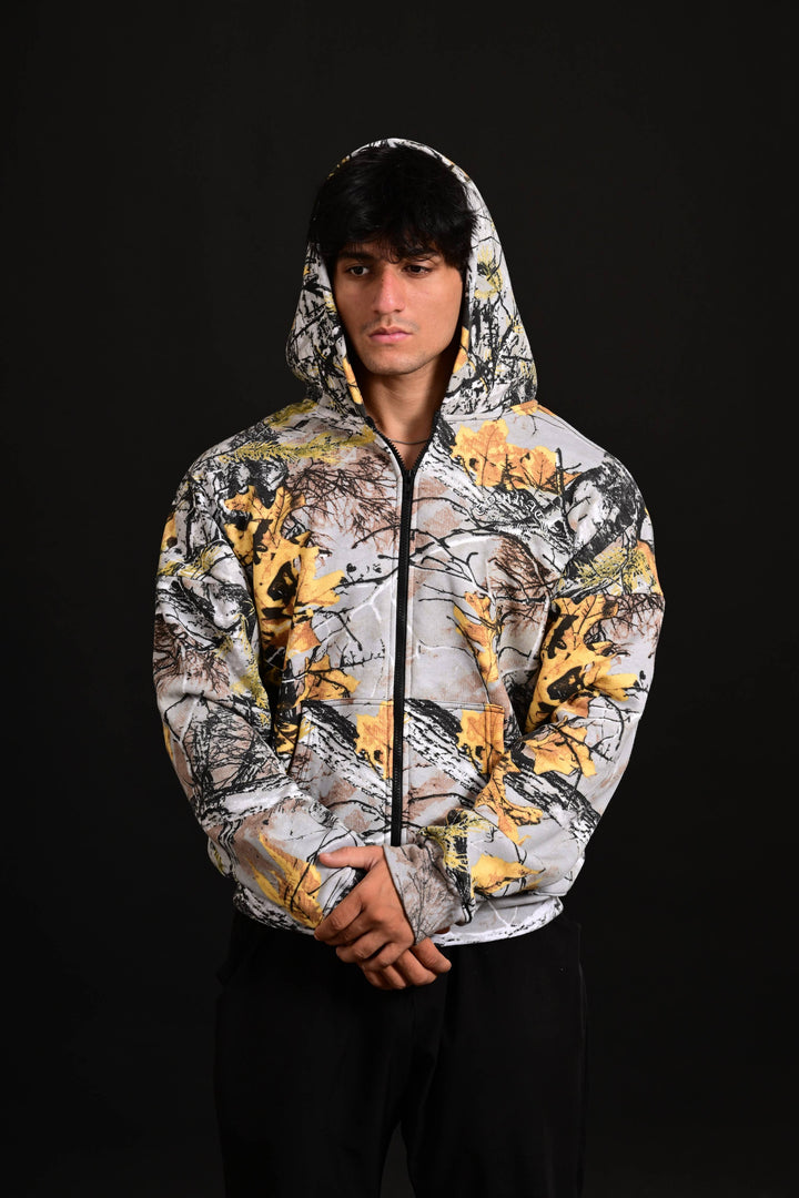 Drop shoulder camo hoodie light Pakistan
